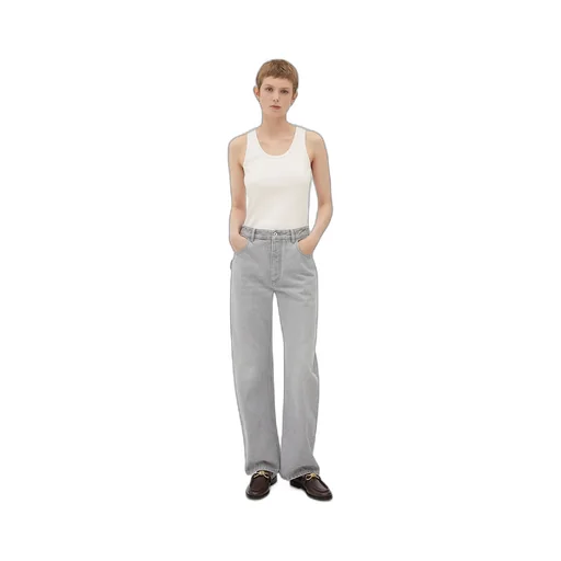 Light Grey Washed Rounded Leg Denim