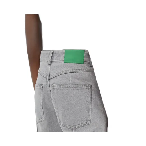 Light Grey Washed Flared Denim