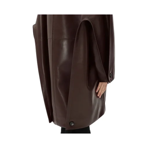 Leather Cocoon Coat