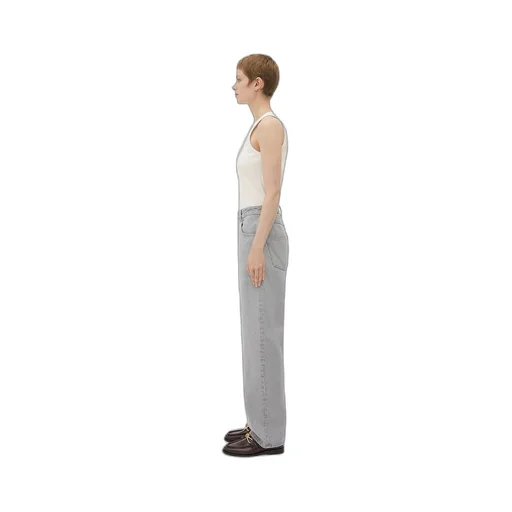 Light Grey Washed Rounded Leg Denim