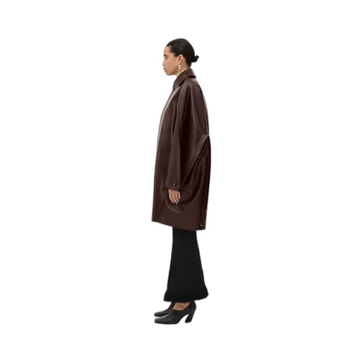 Leather Cocoon Coat
