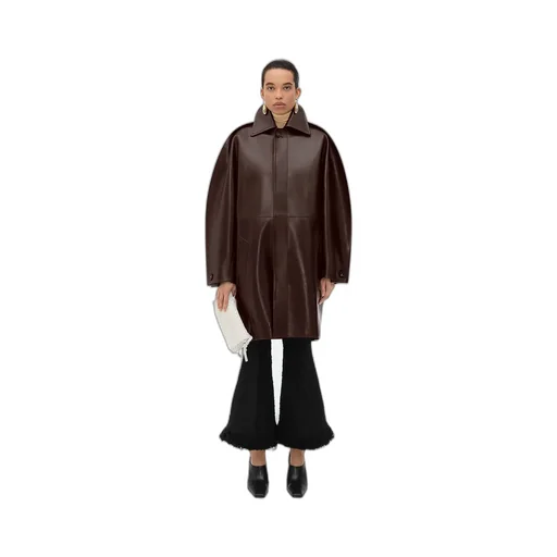 Leather Cocoon Coat