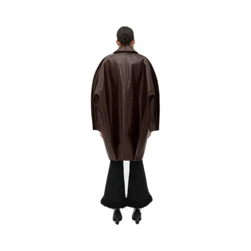 Leather Cocoon Coat