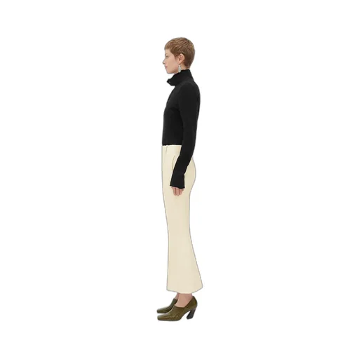 Leather Cropped Flared Trousers