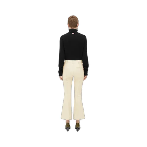 Leather Cropped Flared Trousers