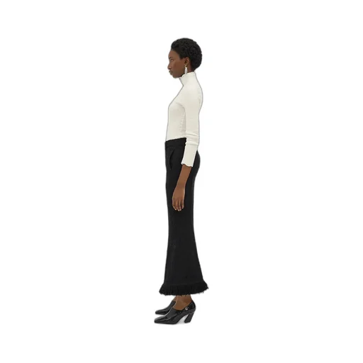 Light Cotton Tweed Fringed Trousers
