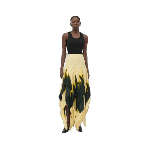 Viscose Degrade Petal Print Skirt