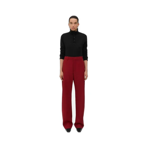 Wool Twill Rounded Leg Trousers