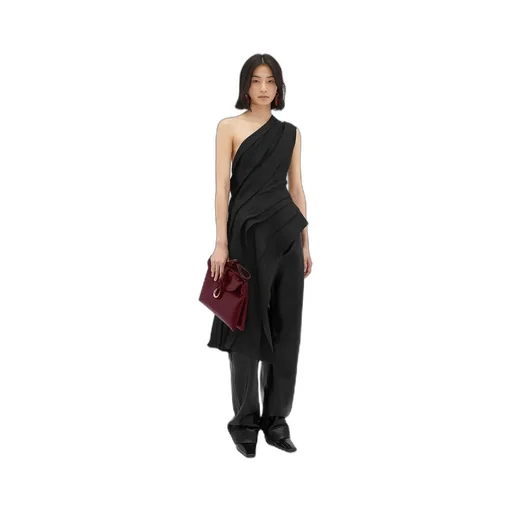Leather Rounded Leg Trousers