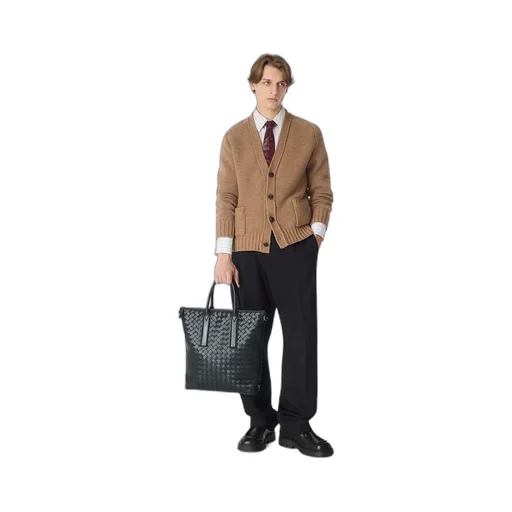 Intrecciato Zipped North-South Tote