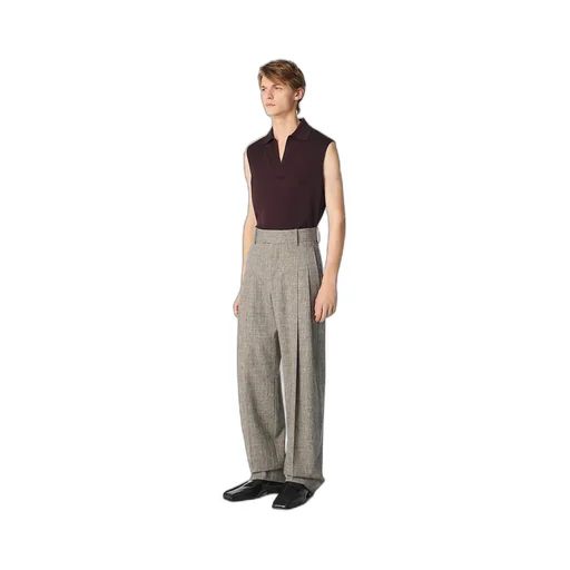 Fleck Viscose Straight Trousers