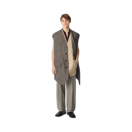 Fleck Viscose Straight Trousers