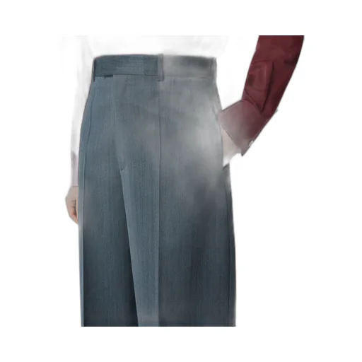 Wool Subtle Chevron Straight Trousers