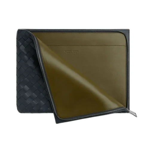 Intrecciato Half Zipped Pouch