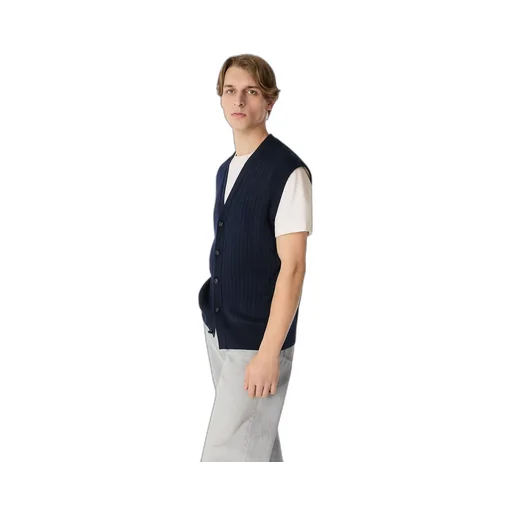 Wool Rib Cardigan Gilet