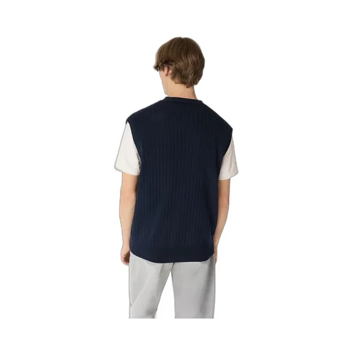 Wool Rib Cardigan Gilet