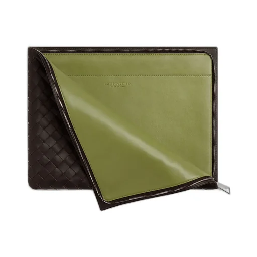 Intrecciato Half Zipped Pouch