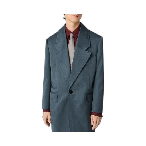 Wool Subtle Chevron Coat