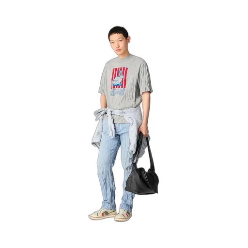 Crushed Cotton Printed Jersey T-Shirt