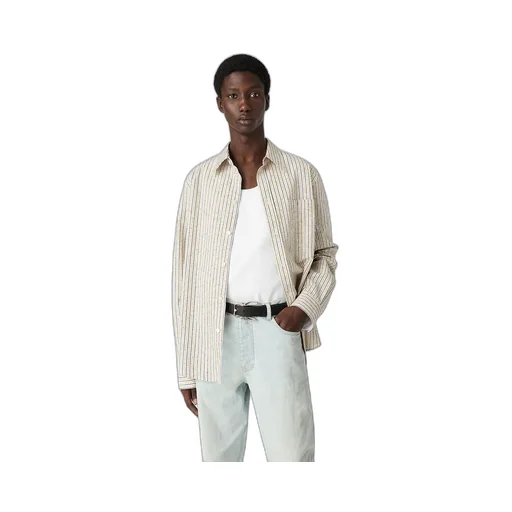 Cotton And Linen Stripe Shirt