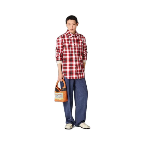 Structured Cotton Check Overshirt