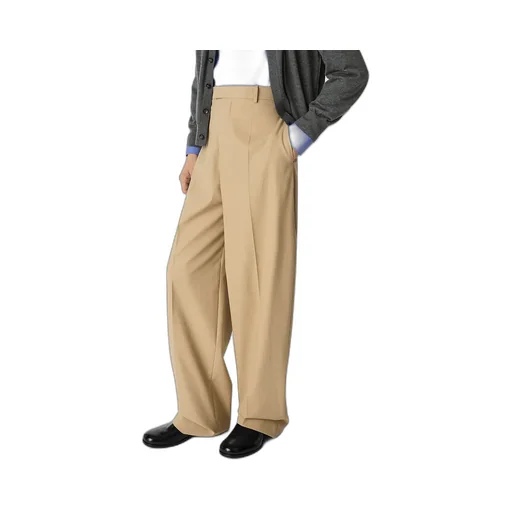 Cotton Twill Straight Trousers