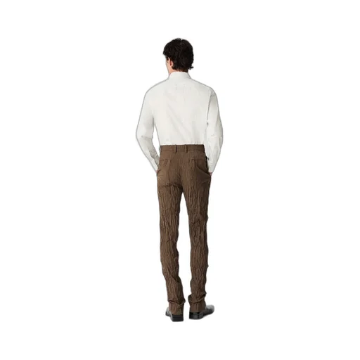 Crushed Wool Slim Trousers