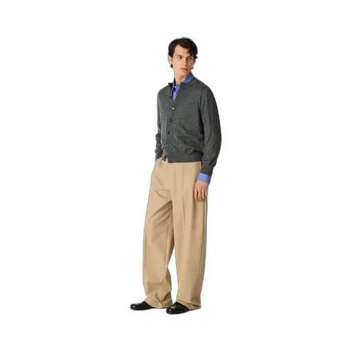 Cotton Twill Straight Trousers
