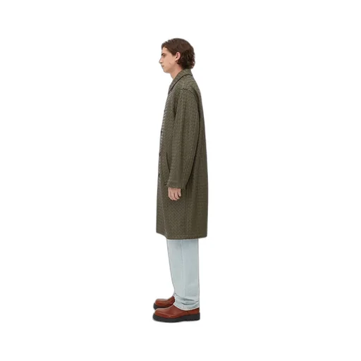 Intrecciato Leather Coat