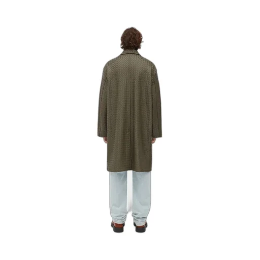 Intrecciato Leather Coat