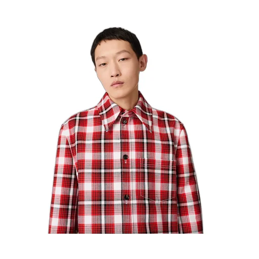 Structured Cotton Check Overshirt