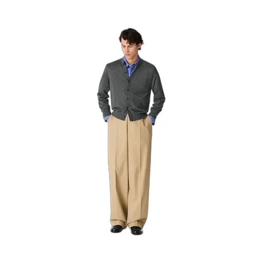 Cotton Twill Straight Trousers