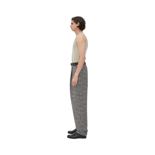 Boucle Gingham Wool Trousers