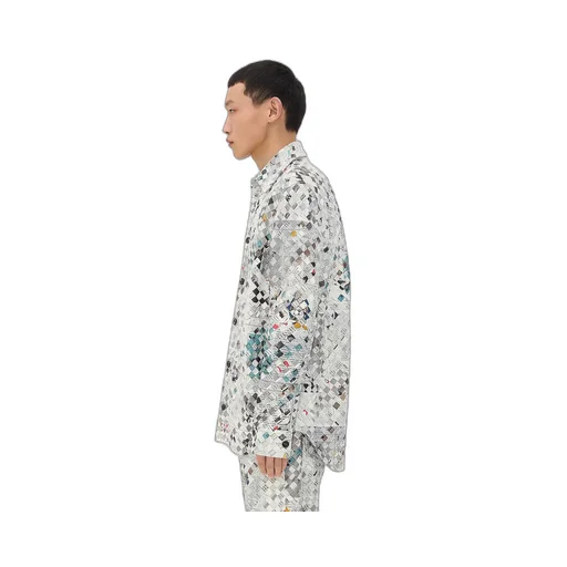 Printed Intrecciato Leather Shirt