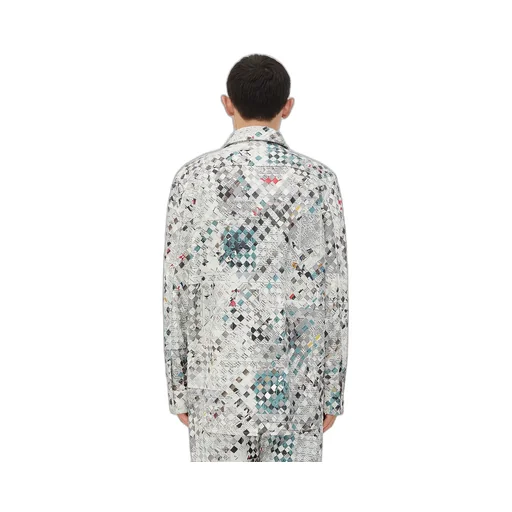 Printed Intrecciato Leather Shirt