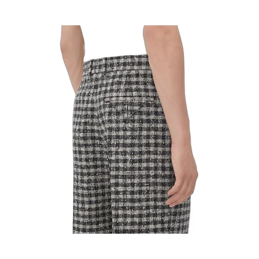 Boucle Gingham Wool Trousers