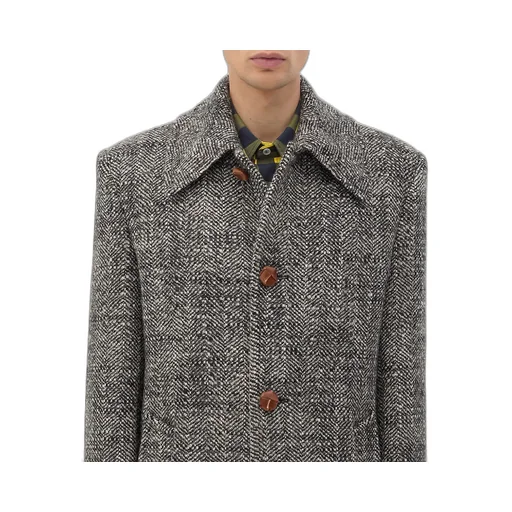 Wool Chevron Coat
