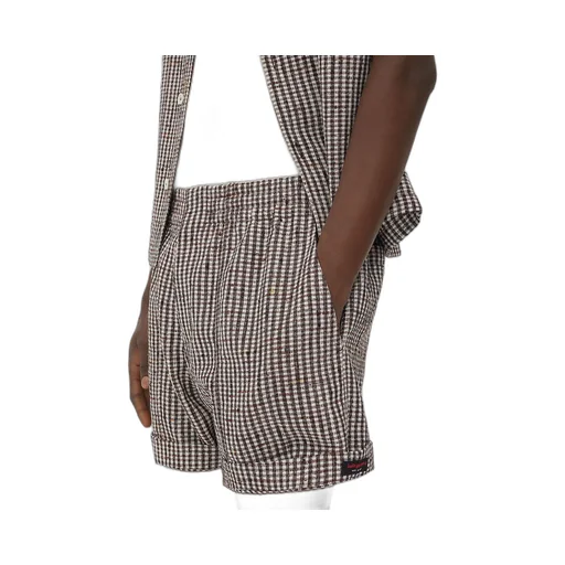 Knotted Viscose Check Shorts