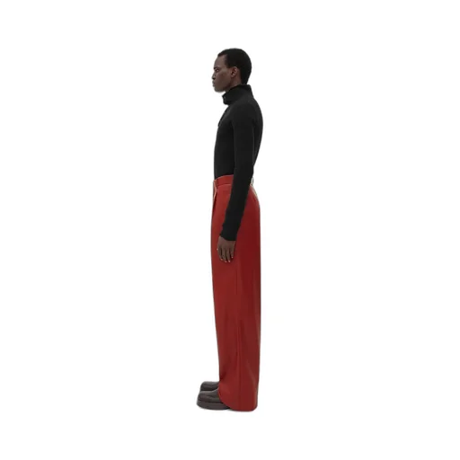 Leather Wide Leg Trousers