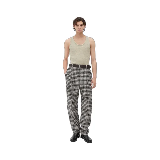 Boucle Gingham Wool Trousers