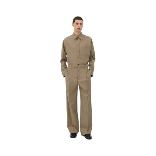 Light Tailored Wool Wide Leg Trousers