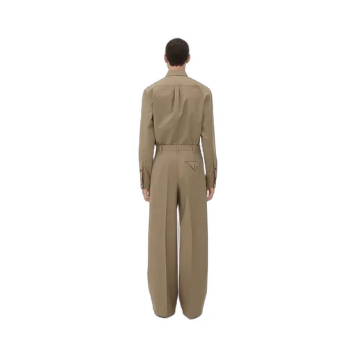Light Tailored Wool Wide Leg Trousers