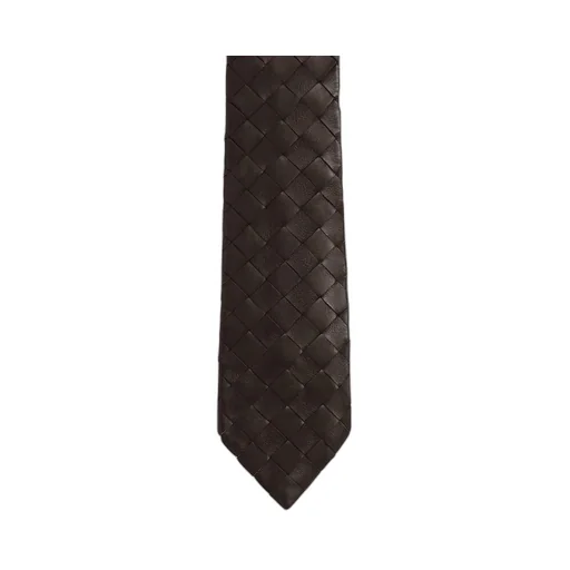 Intrecciato Leather Tie