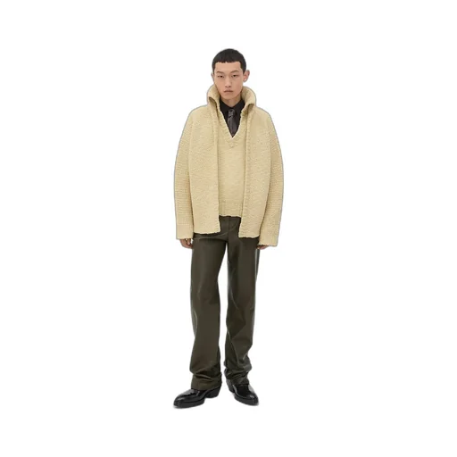 Textured Wool Double Layer Cardigan