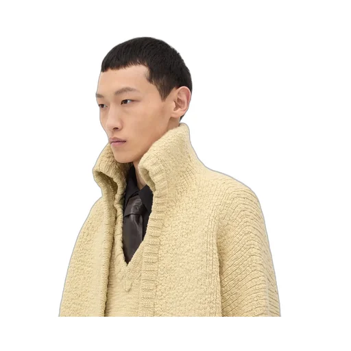 Textured Wool Double Layer Cardigan