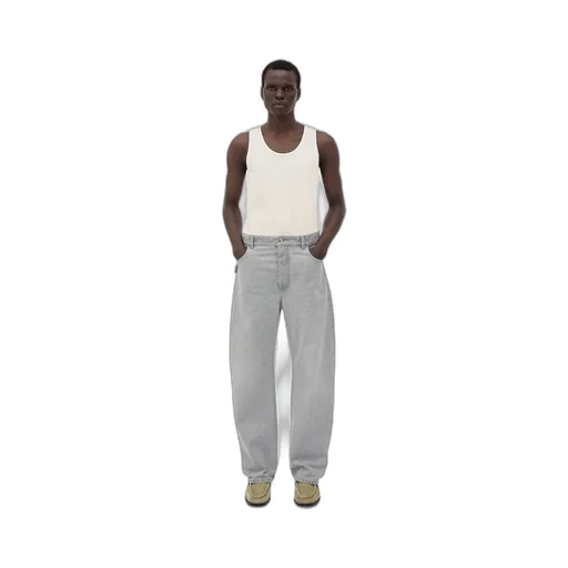 Light Grey Washed Wide Leg Denim