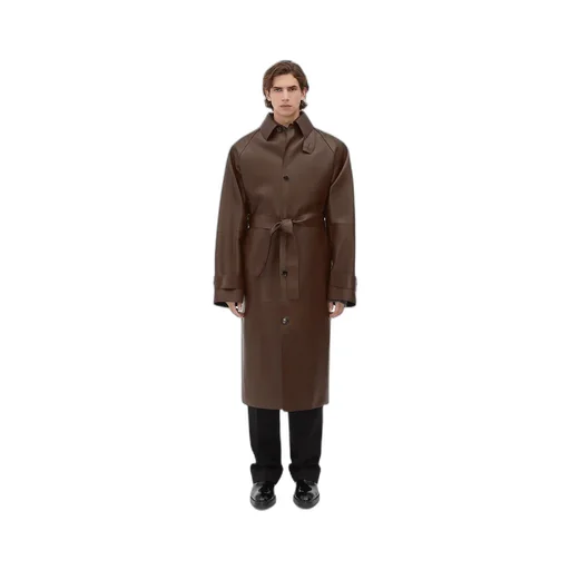 Bonded Leather Trench Coat