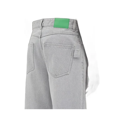 Light Grey Washed Wide Leg Denim