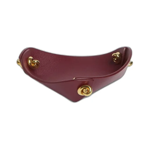Small Leather Tray With Metal Knots