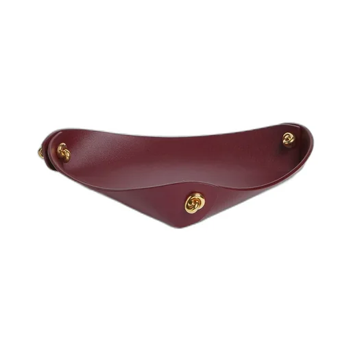 Medium Leather Tray With Metal Knots